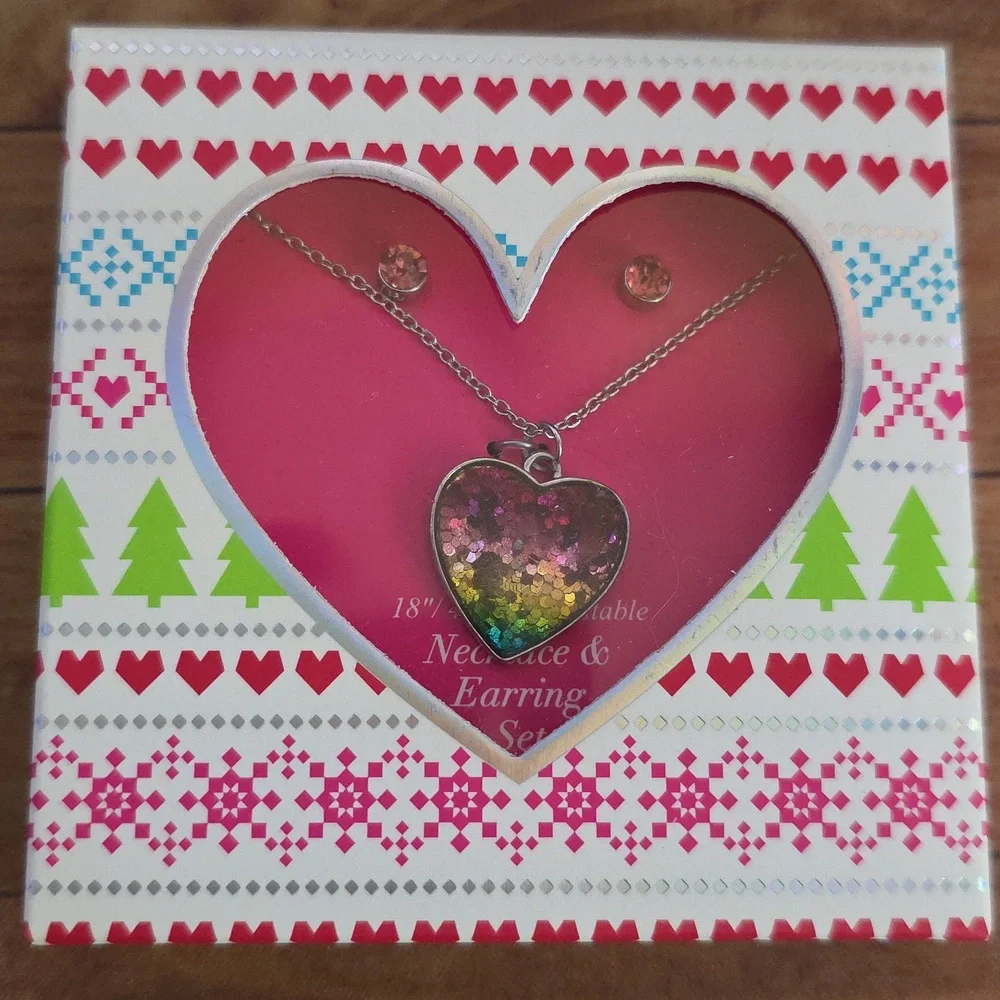 Heart Necklace and Earring Set 18